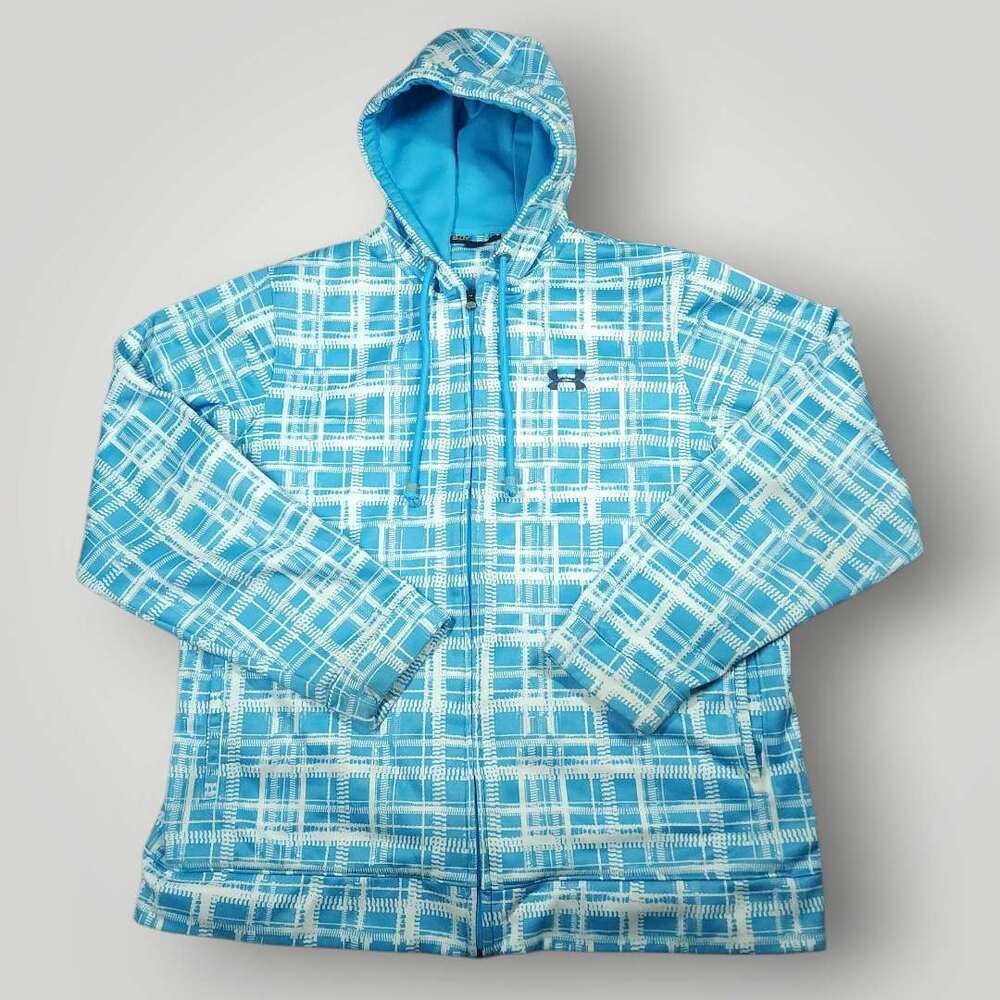 Under Armour Hoodie Sweatshirt Mens XL Fleece Full Zip Loose Fit Graphic Gym